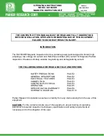 Preview for 1 page of Parker Research Corp DA1500DR Operating Instructions Manual