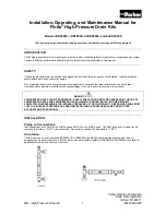 Preview for 1 page of Parker Finite JDK5000V Installation, Operating And Maintenance Manual