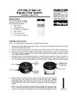 Parker Racor LFS 802-S Installation Instructions preview