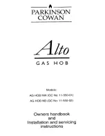 Preview for 1 page of Parkinson Cowan AG HOB NW Owners Handbook And Installation Instructions