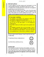 Предварительный просмотр 2 страницы Parkinson Cowan CSG 427 Operating And Installation Instructions