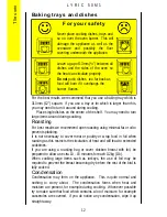 Preview for 12 page of Parkinson Cowan LYRIC 50M1 Operating And Installation Instructions