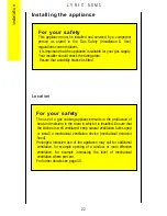 Preview for 22 page of Parkinson Cowan LYRIC 50M1 Operating And Installation Instructions