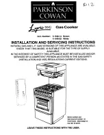 Предварительный просмотр 1 страницы Parkinson Cowan Lyric 55 G Series Installation And Servicing Instructions