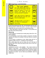 Предварительный просмотр 12 страницы Parkinson Cowan Lyric 55GS1 Operating And Installation Instructions