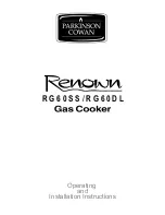 Preview for 1 page of Parkinson Cowan Renown RG60DL Operating And Installation Instructions