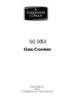 Parkinson Cowan SG 505X Operating And Installation Instructions preview