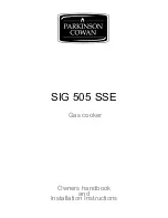 Parkinson Cowan SIG 505 SSE Owners Handbook And Installation Instructions preview
