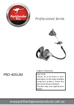 Parklander Pro Professional Series Original Instructions Manual preview