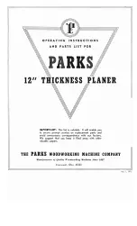 Preview for 1 page of Parks 12 Operating Instructions And Parts List