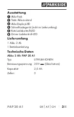 Preview for 7 page of Parkside 302268 Operating Instructions Manual