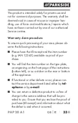 Preview for 37 page of Parkside 302268 Operating Instructions Manual