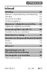 Preview for 65 page of Parkside 302268 Operating Instructions Manual