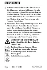 Preview for 11 page of Parkside 326373 1904 Operating Instructions Manual