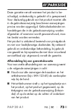 Preview for 78 page of Parkside 326373 1904 Operating Instructions Manual