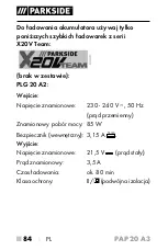 Предварительный просмотр 89 страницы Parkside 326390 1904 Operating Instructions Manual