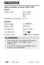 Preview for 69 page of Parkside 331417 1907 Operating Instructions Manual