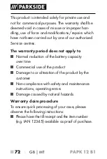 Preview for 77 page of Parkside 331417 1907 Operating Instructions Manual