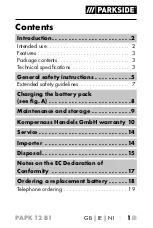 Preview for 6 page of Parkside 331417-1907 Operating Instructions Manual