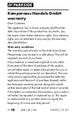 Preview for 15 page of Parkside 331417-1907 Operating Instructions Manual