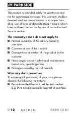 Preview for 17 page of Parkside 331417-1907 Operating Instructions Manual