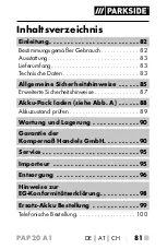 Preview for 86 page of Parkside 331795 1907 Operating Instructions Manual