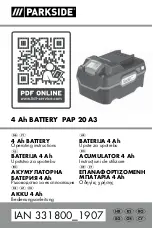 Preview for 1 page of Parkside 331800 1907 Operating Instructions Manual