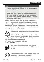 Preview for 47 page of Parkside 332948 1907 Translation Of The Original Instructions