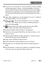 Preview for 16 page of Parkside 337010 2001 Operating Instructions Manual