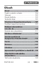 Предварительный просмотр 108 страницы Parkside 339125 1910 Operating Instructions Manual