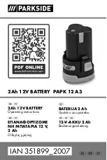 Предварительный просмотр 1 страницы Parkside 351899 2007 Operating Instructions Manual