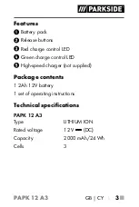 Preview for 8 page of Parkside 351899 2007 Operating Instructions Manual