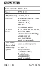 Preview for 39 page of Parkside 351899 2007 Operating Instructions Manual