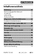 Preview for 66 page of Parkside 351899 2007 Operating Instructions Manual