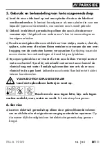 Preview for 86 page of Parkside 359702 2101 Original Instructions Manual