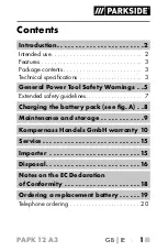 Preview for 6 page of Parkside 359706 2101 Operating Instructions Manual