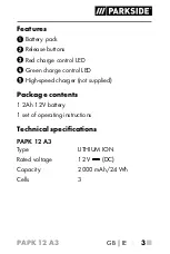 Preview for 8 page of Parkside 359706 2101 Operating Instructions Manual