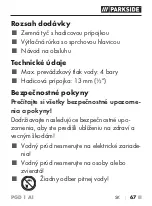 Preview for 70 page of Parkside 360169 2007 Operating Instructions Manual