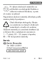 Preview for 76 page of Parkside 360169 2007 Operating Instructions Manual