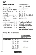 Preview for 64 page of Parkside 373434 2104 Translation Of The Original Instructions