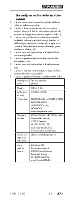 Предварительный просмотр 40 страницы Parkside 373883 2104 Operating Instructions Manual