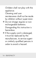 Preview for 15 page of Parkside 385584 2107 Operation And Safety Notes