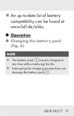 Preview for 18 page of Parkside 385584 2107 Operation And Safety Notes