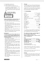 Предварительный просмотр 12 страницы Parkside 3901227974 Operating And Safety Instructions Manual