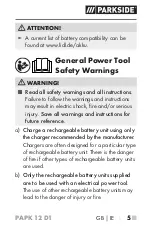 Preview for 10 page of Parkside 391277 2201 Translation Of The Original Instructions