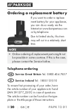 Предварительный просмотр 25 страницы Parkside 391277 2201 Translation Of The Original Instructions