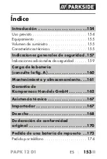 Предварительный просмотр 158 страницы Parkside 391277 2201 Translation Of The Original Instructions