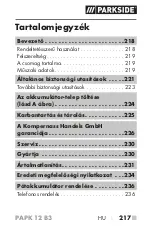 Предварительный просмотр 222 страницы Parkside 391300 2201 Translation Of The Original Instructions