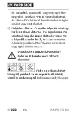 Предварительный просмотр 227 страницы Parkside 391300 2201 Translation Of The Original Instructions