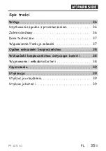 Preview for 38 page of Parkside 392859 2201 Operating Instructions Manual